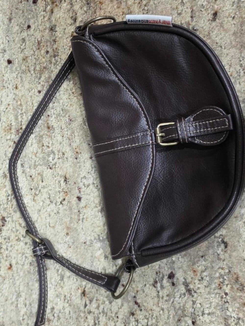 Mary-kate And Ashley  Dark Brown Crescent Shoulder Bag with Buckle Detail